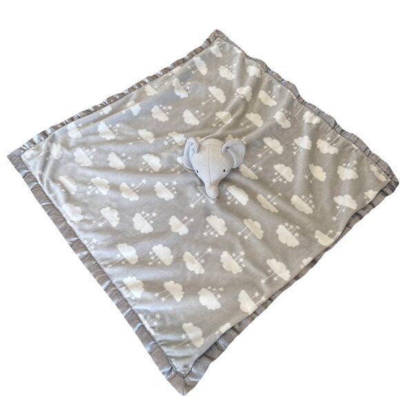 Parents Choice Large Gray Elephant Baby Lovey Clouds Security Blanket Walmart - Picture 1 of 9